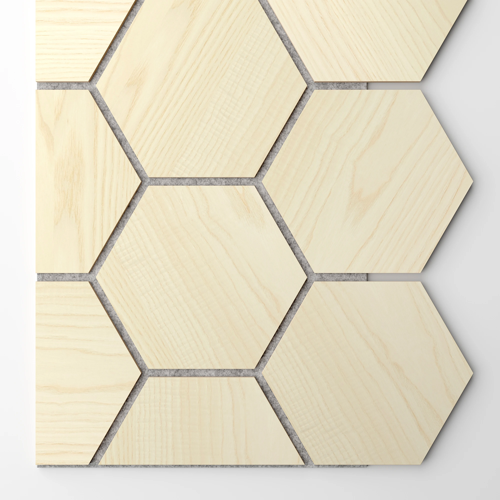 Ribbon-Hexagon Diamond Ash start panel with Grey acoustic felt