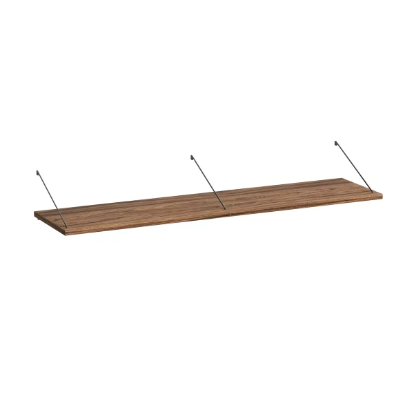 Brace shelf Walnut 1200mm grey brackets