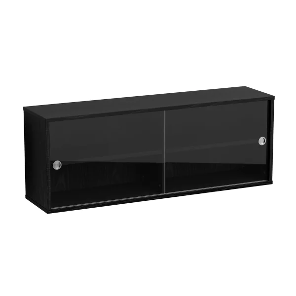 Brace wall cabinet Black Diamond Ash 1200 mm two sliding glass doors